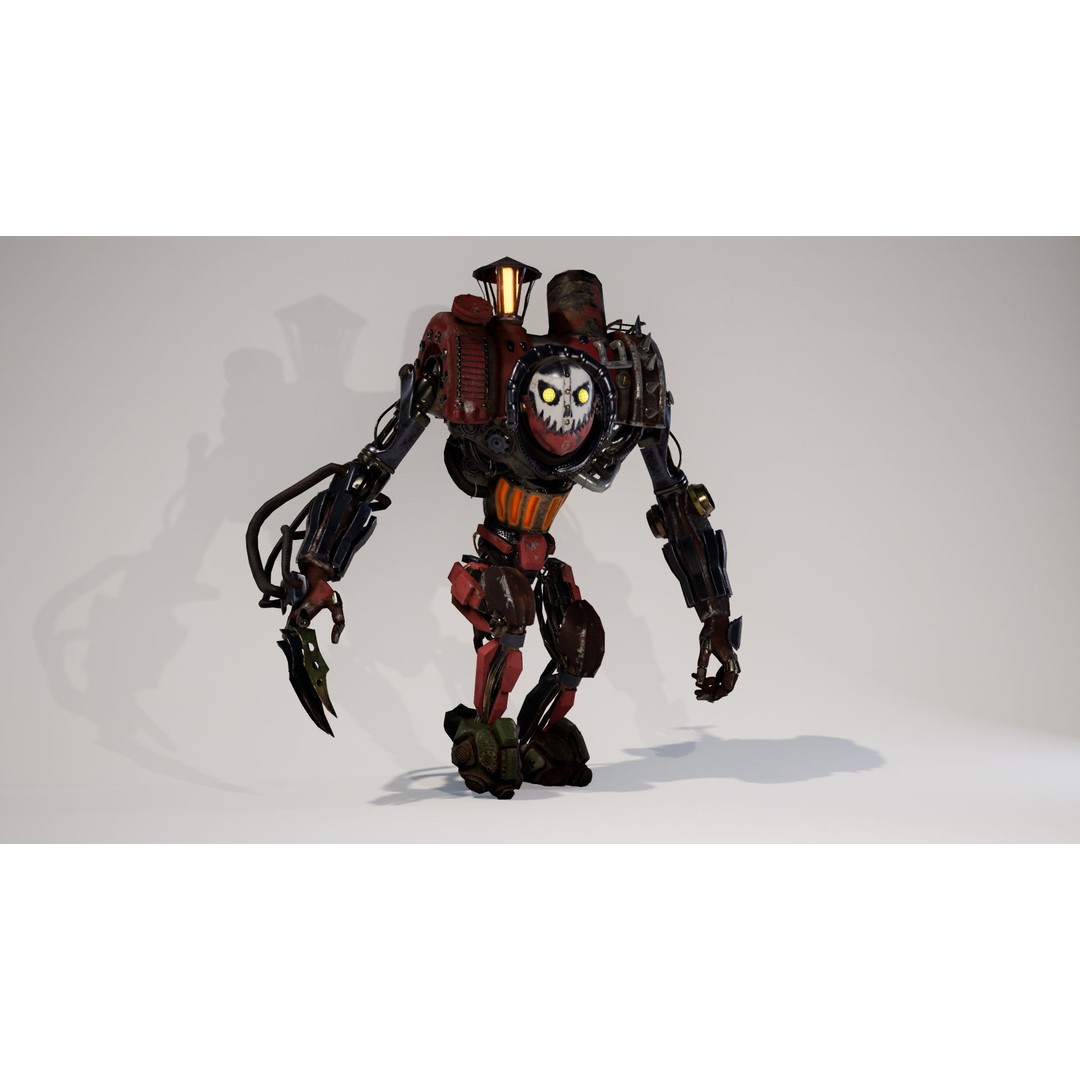 IndustrialMech02 3D Model – Low Poly Rigged Character, FBX, PBR - View 10