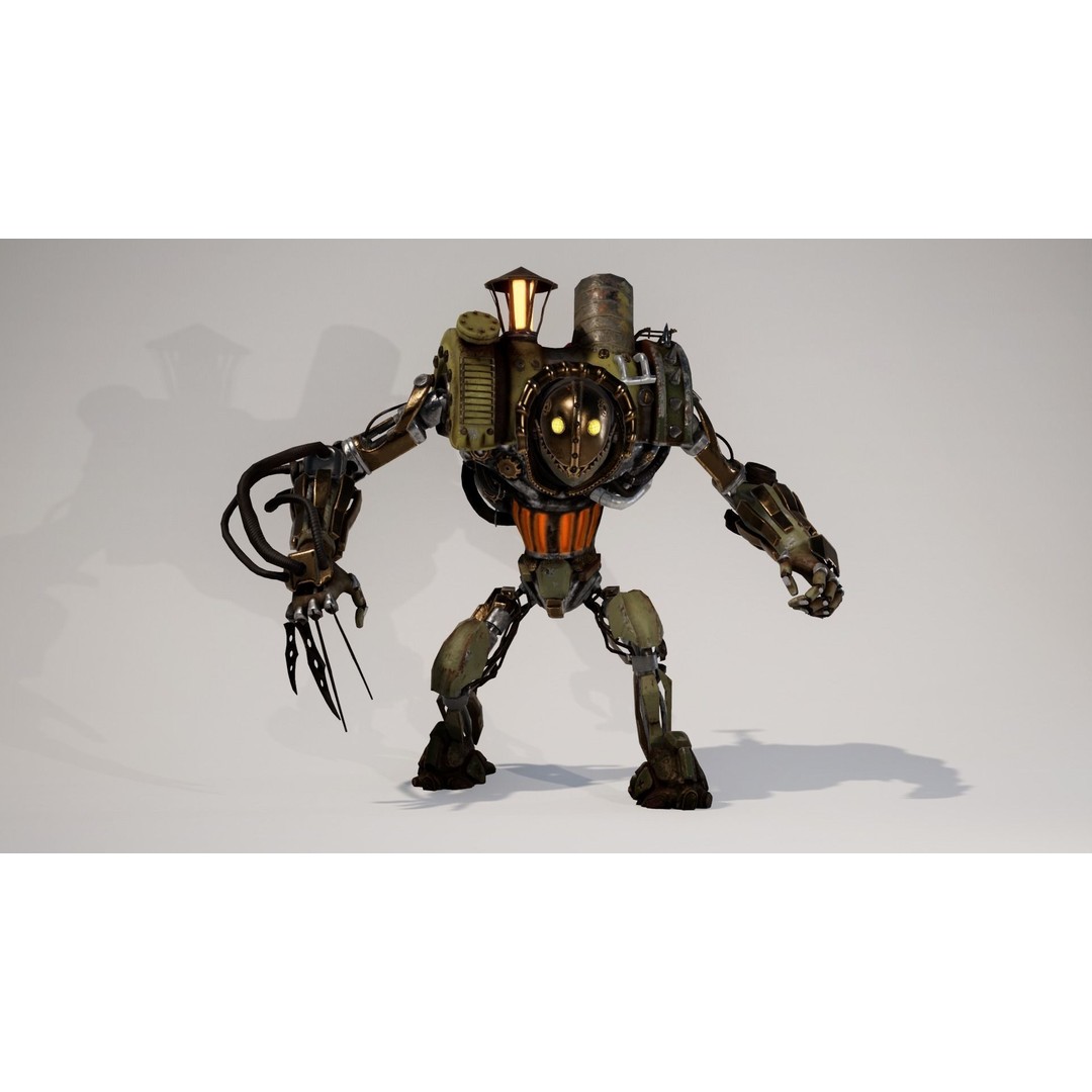 IndustrialMech02 3D Model – Low Poly Rigged Character, FBX, PBR - View 12