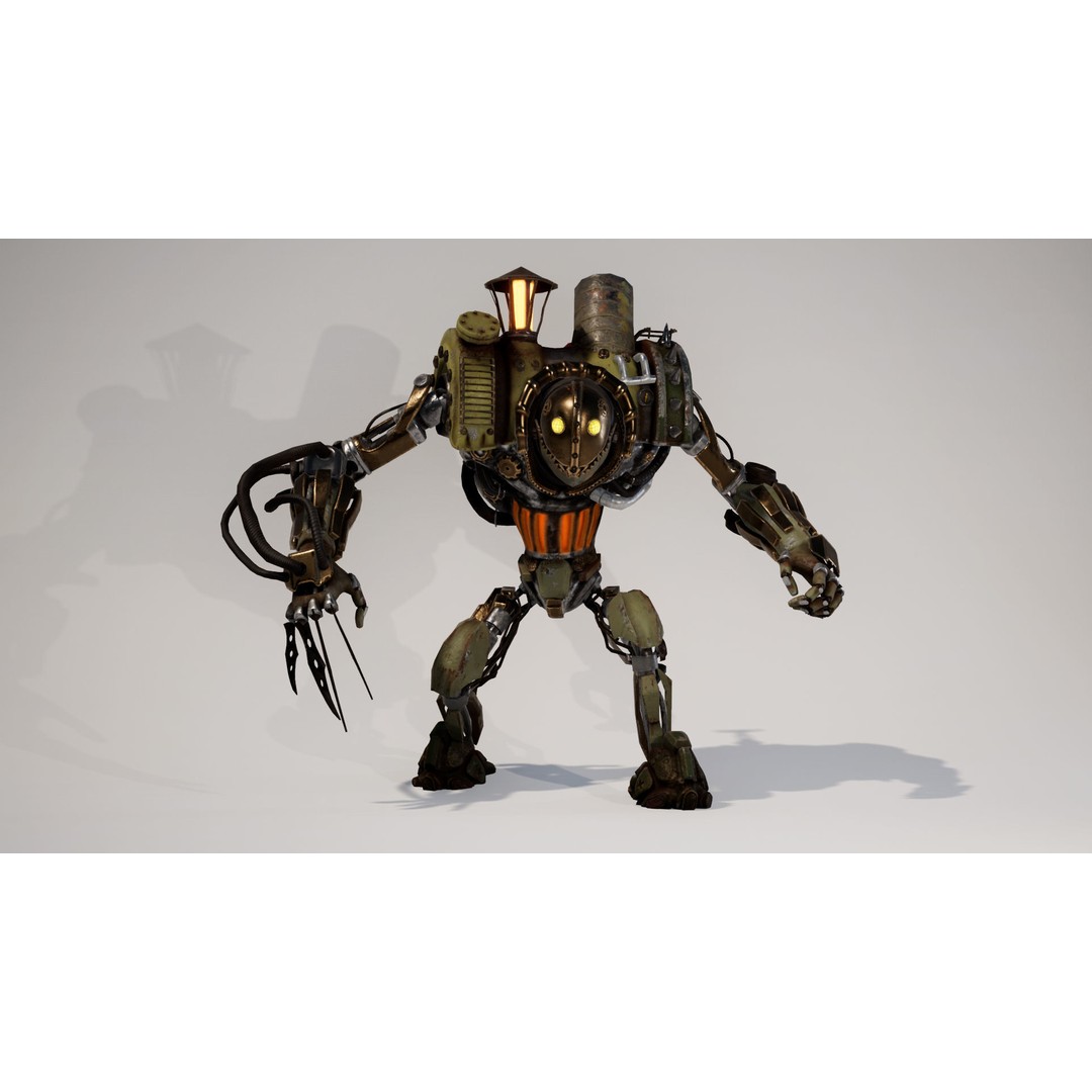IndustrialMech02 3D Model – Low Poly Rigged Character, FBX, PBR - View 6