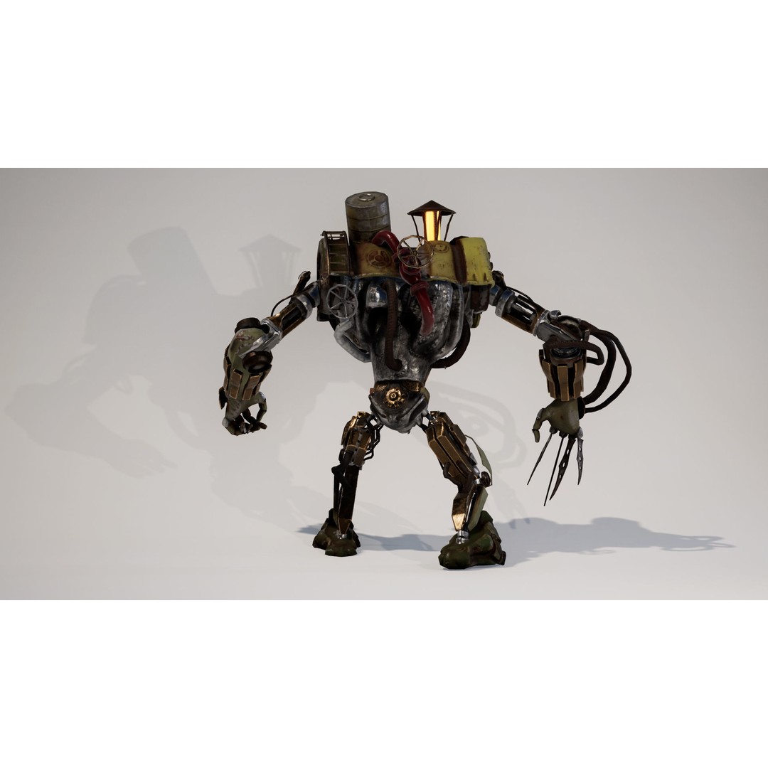 IndustrialMech02 3D Model – Low Poly Rigged Character, FBX, PBR - View 7