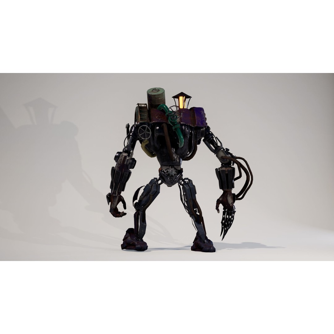 IndustrialMech02 3D Model – Low Poly Rigged Character, FBX, PBR - View 9
