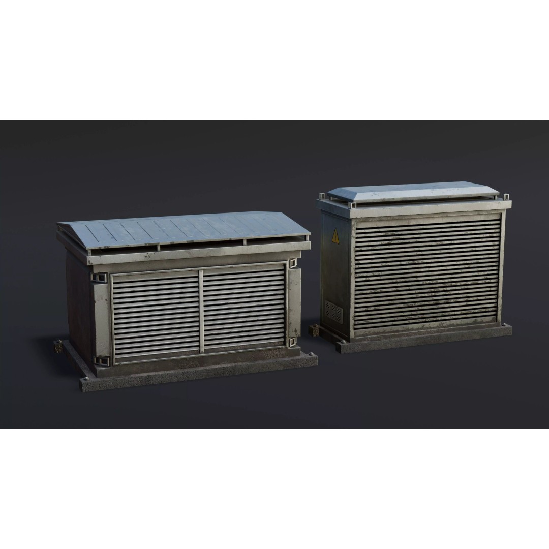 Large Roof Vents 3D Model – Industrial Style Low-Poly Game Asset, FBX - View 10