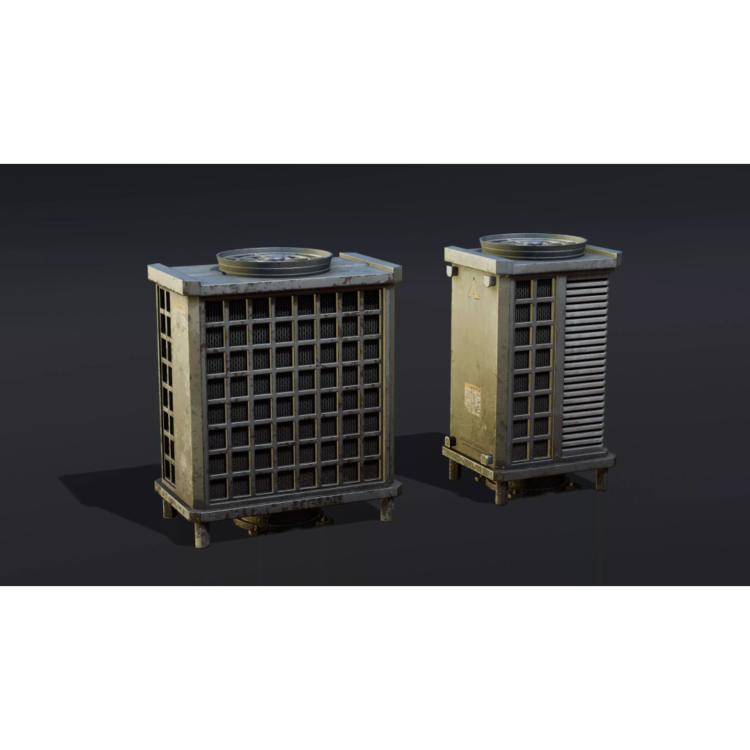 Large Roof Vents 3D Model – Industrial Style Low-Poly Game Asset, FBX - View 4