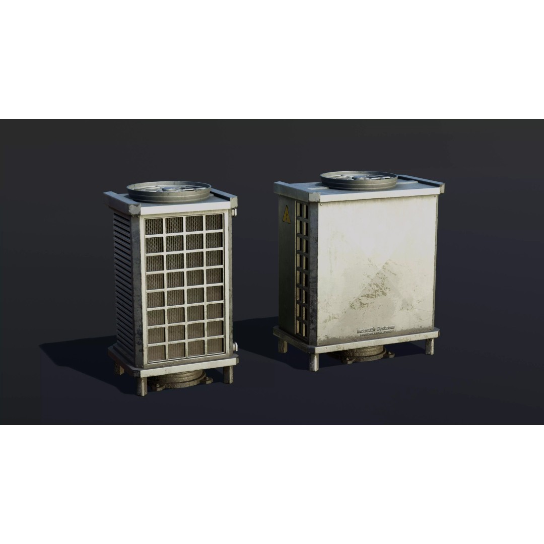 Large Roof Vents 3D Model – Industrial Style Low-Poly Game Asset, FBX - View 5