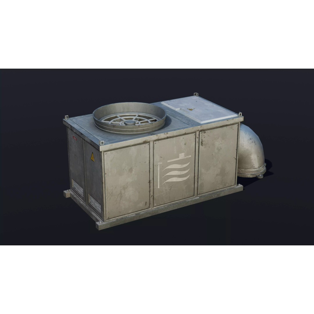 Large Roof Vents 3D Model – Industrial Style Low-Poly Game Asset, FBX - View 7