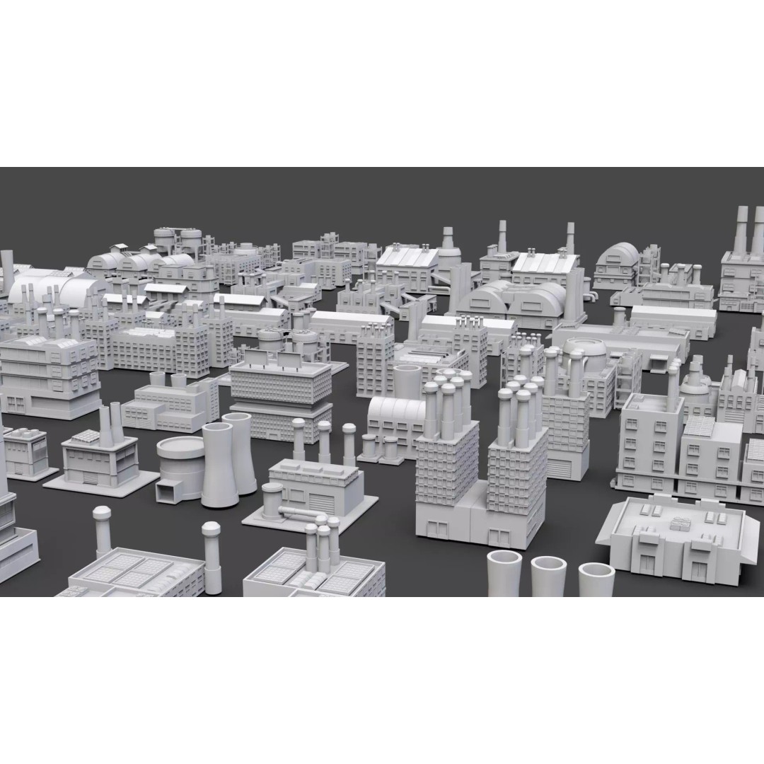 City Buildings 3D Model – Low Poly Game Asset Pack, FBX, OBJ - View 18