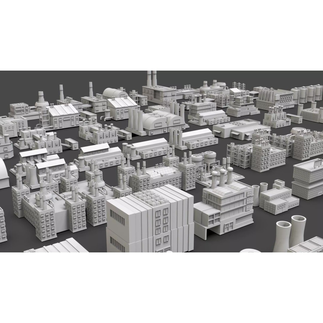 City Buildings 3D Model – Low Poly Game Asset Pack, FBX, OBJ - View 20