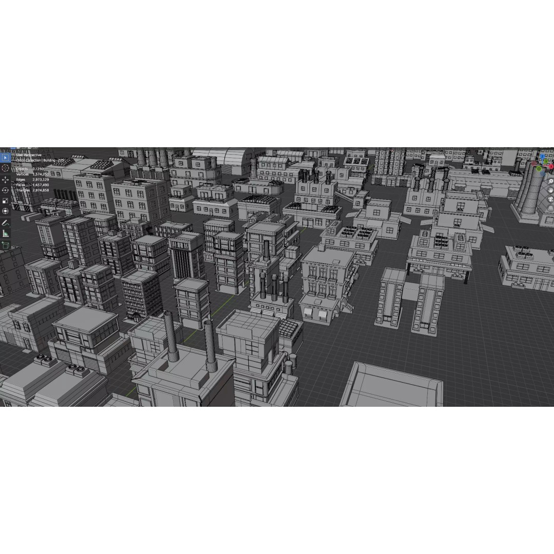City Buildings 3D Model – Low Poly Game Asset Pack, FBX, OBJ - View 38
