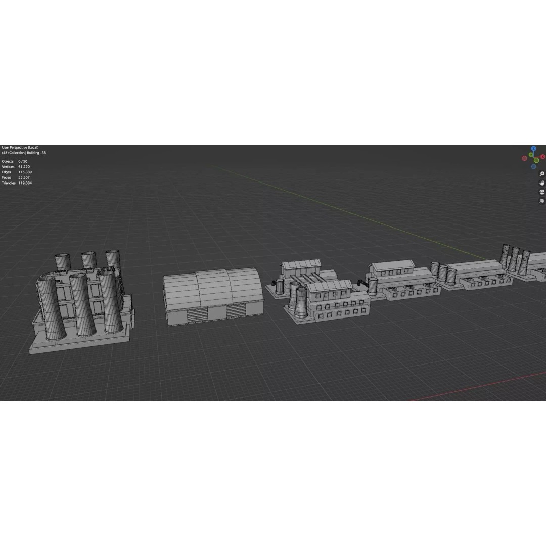 City Buildings 3D Model – Low Poly Game Asset Pack, FBX, OBJ - View 40