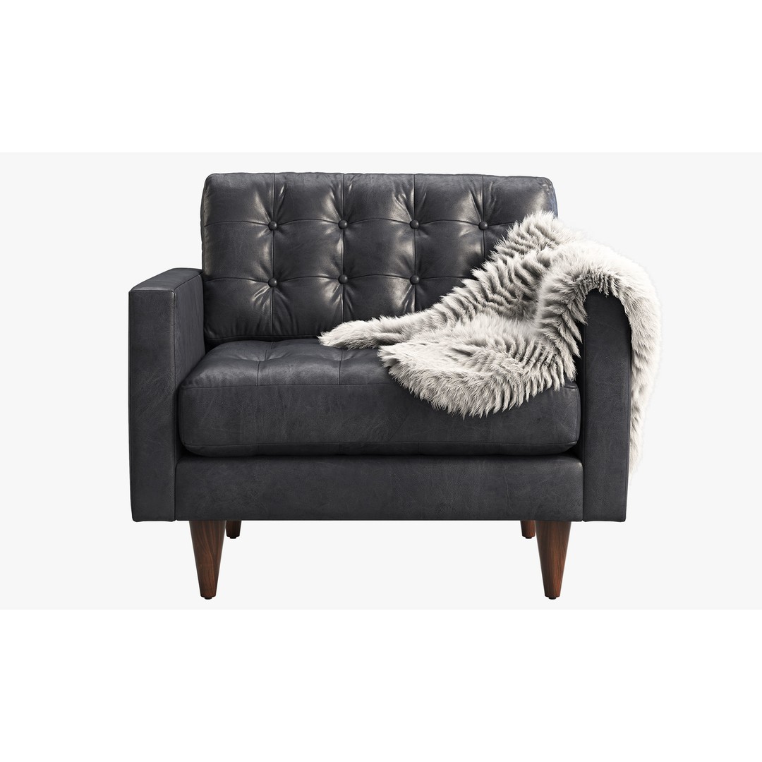 Joybird Eliot Leather Chair 3D Model – Tufted Modern Design, FBX, OBJ - View 10