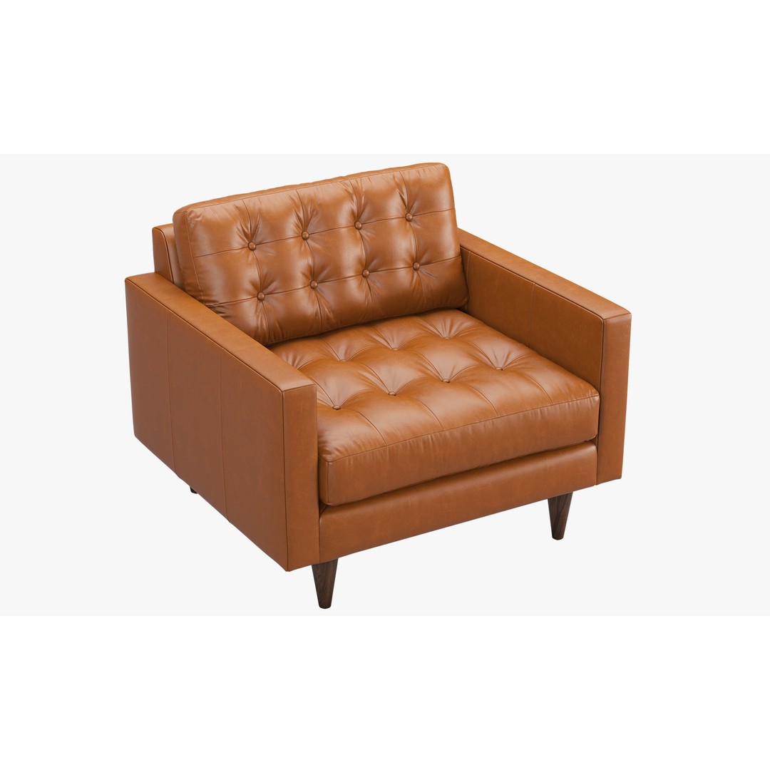 Joybird Eliot Leather Chair 3D Model – Tufted Modern Design, FBX, OBJ - View 20