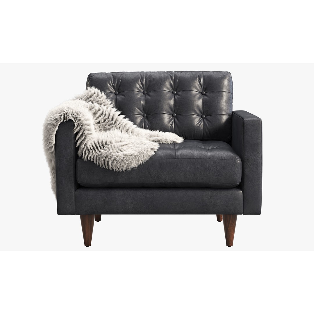 Joybird Eliot Leather Chair 3D Model – Tufted Modern Design, FBX, OBJ - View 3