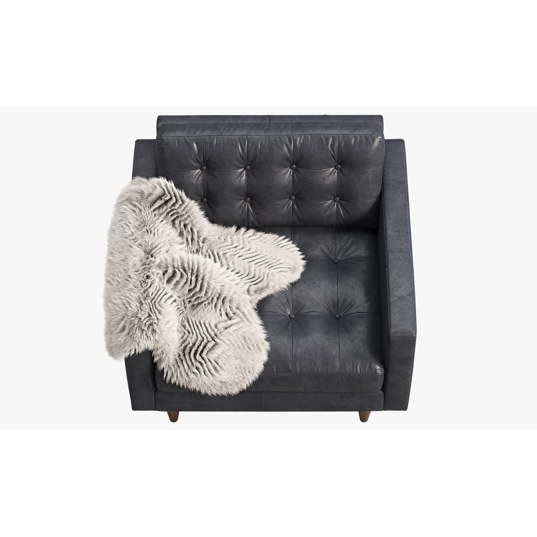 Joybird Eliot Leather Chair 3D Model – Tufted Modern Design, FBX, OBJ - View 9