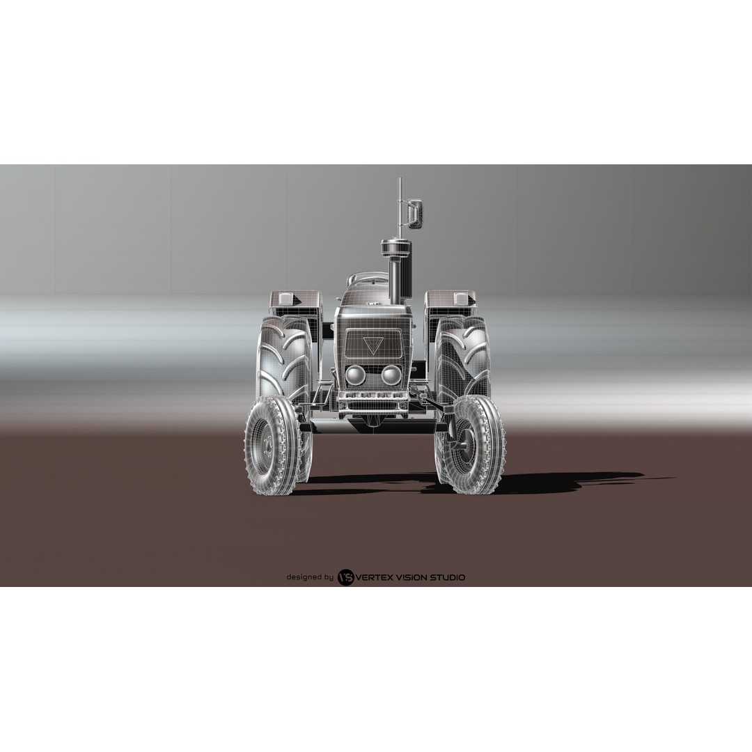 Cirta 6807 Tractor 3D Model – High-Quality Game Asset with Trailer and Water Tank - View 11