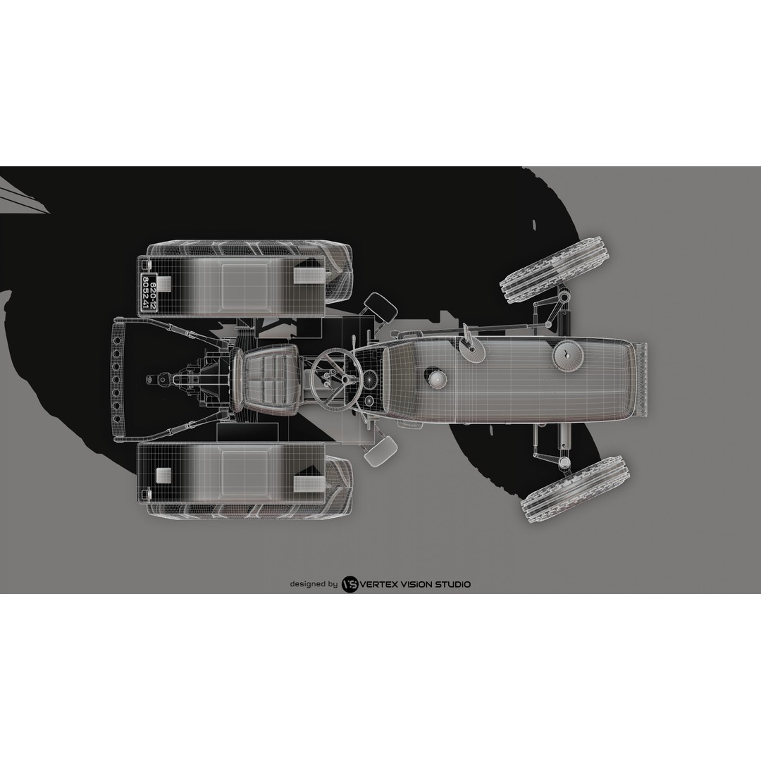Cirta 6807 Tractor 3D Model – High-Quality Game Asset with Trailer and Water Tank - View 16