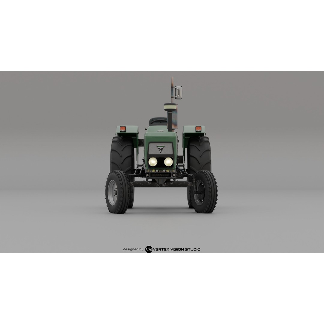 Cirta 6807 Tractor 3D Model – High-Quality Game Asset with Trailer and Water Tank - View 3