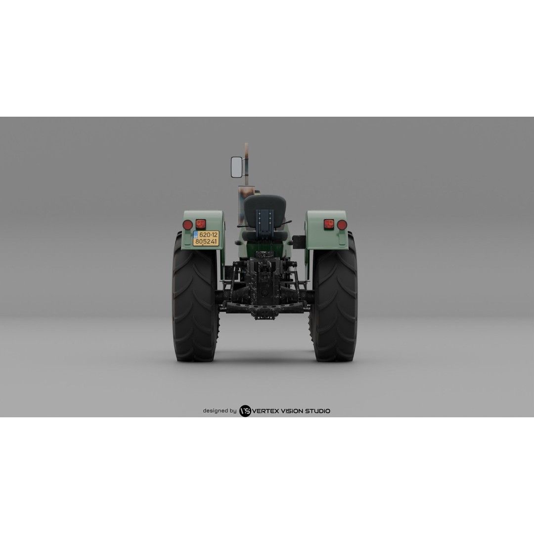 Cirta 6807 Tractor 3D Model – High-Quality Game Asset with Trailer and Water Tank - View 8