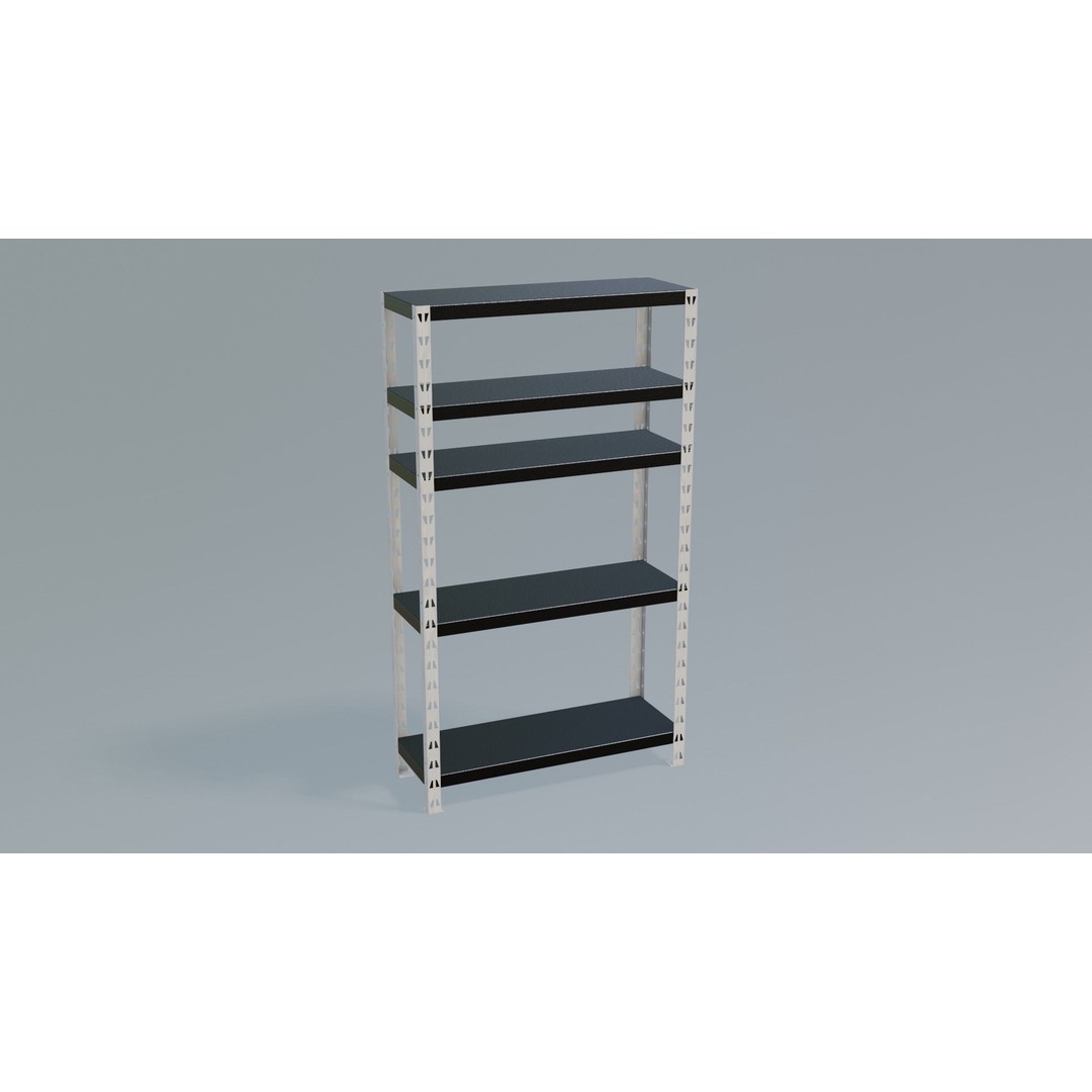 Industrial Shelving Unit 3D Model – Low Poly PBR Interior Asset, FBX - View 10
