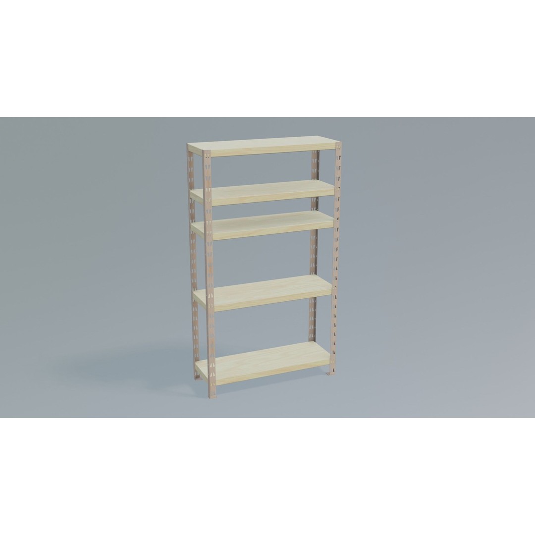 Industrial Shelving Unit 3D Model – Low Poly PBR Interior Asset, FBX - View 11