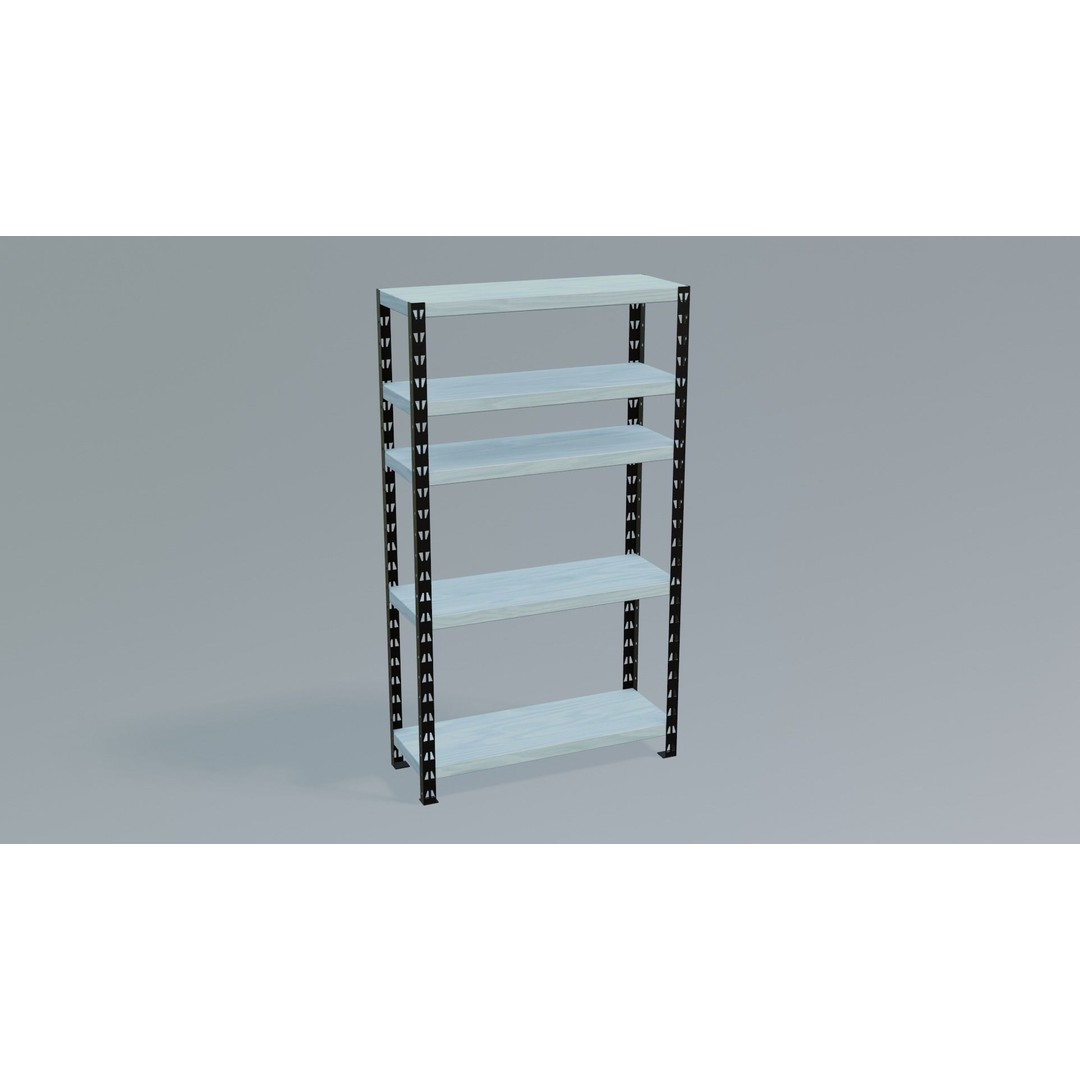 Industrial Shelving Unit 3D Model – Low Poly PBR Interior Asset, FBX - View 12