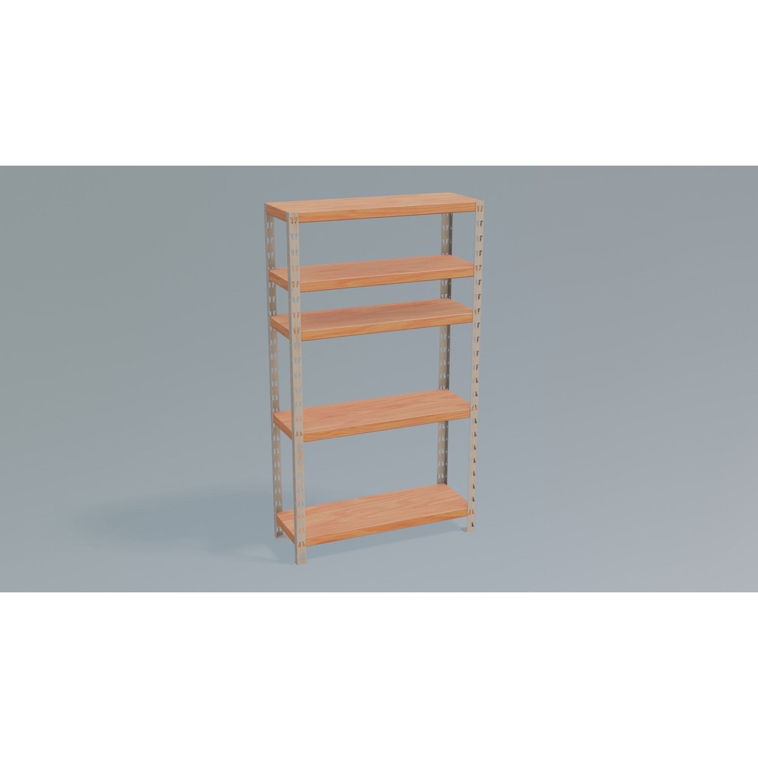 Industrial Shelving Unit 3D Model – Low Poly PBR Interior Asset, FBX - View 13