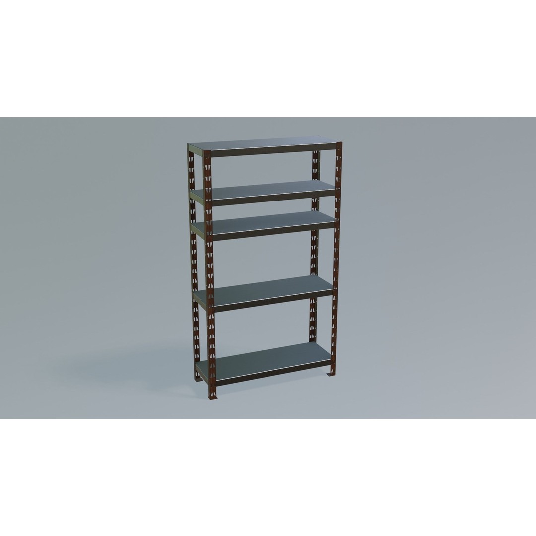Industrial Shelving Unit 3D Model – Low Poly PBR Interior Asset, FBX - View 14