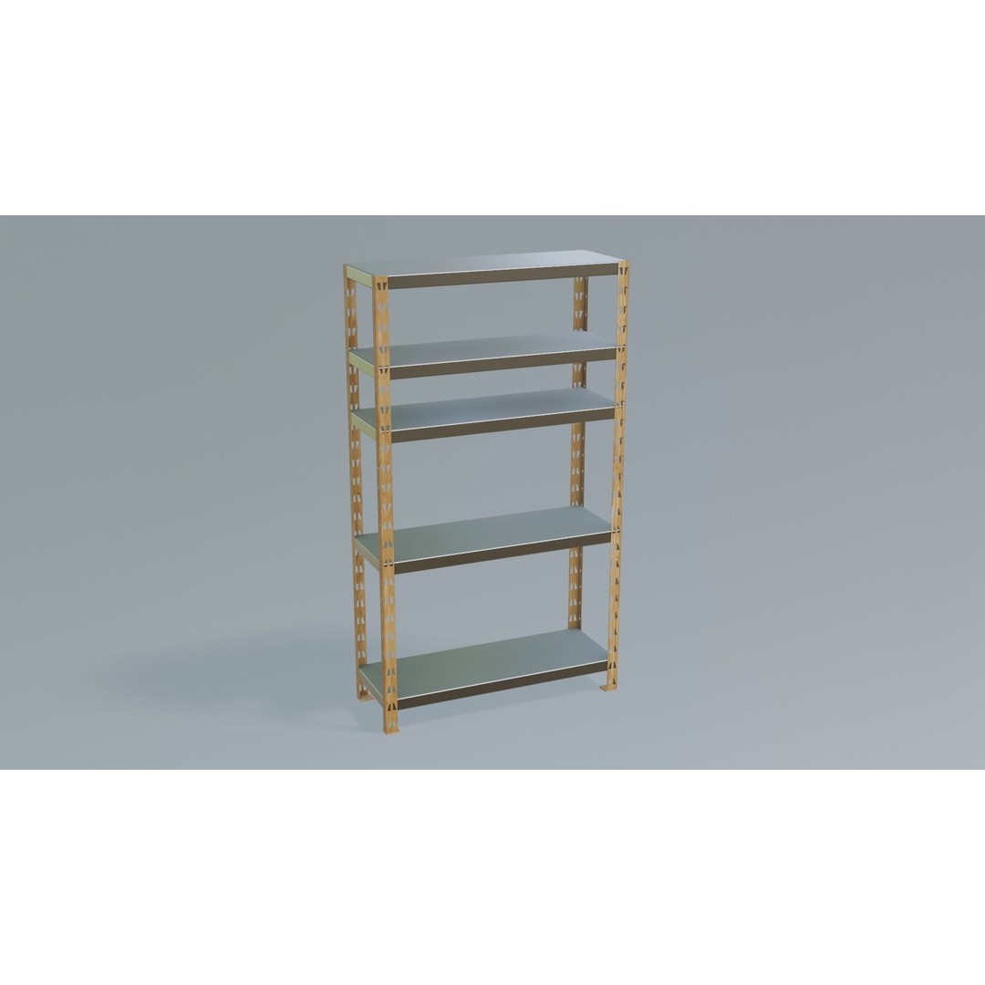 Industrial Shelving Unit 3D Model – Low Poly PBR Interior Asset, FBX - View 15