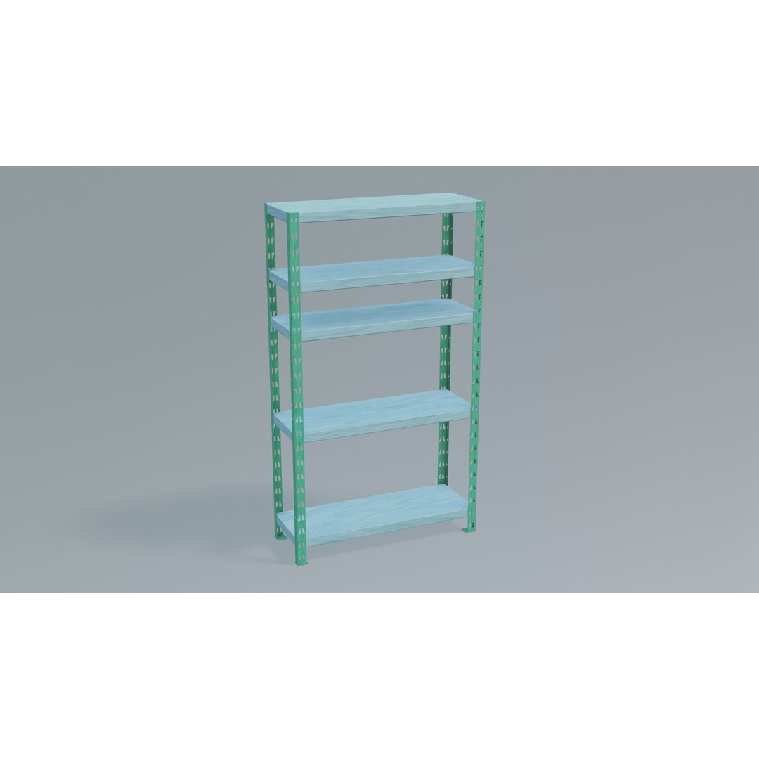 Industrial Shelving Unit 3D Model – Low Poly PBR Interior Asset, FBX - View 17
