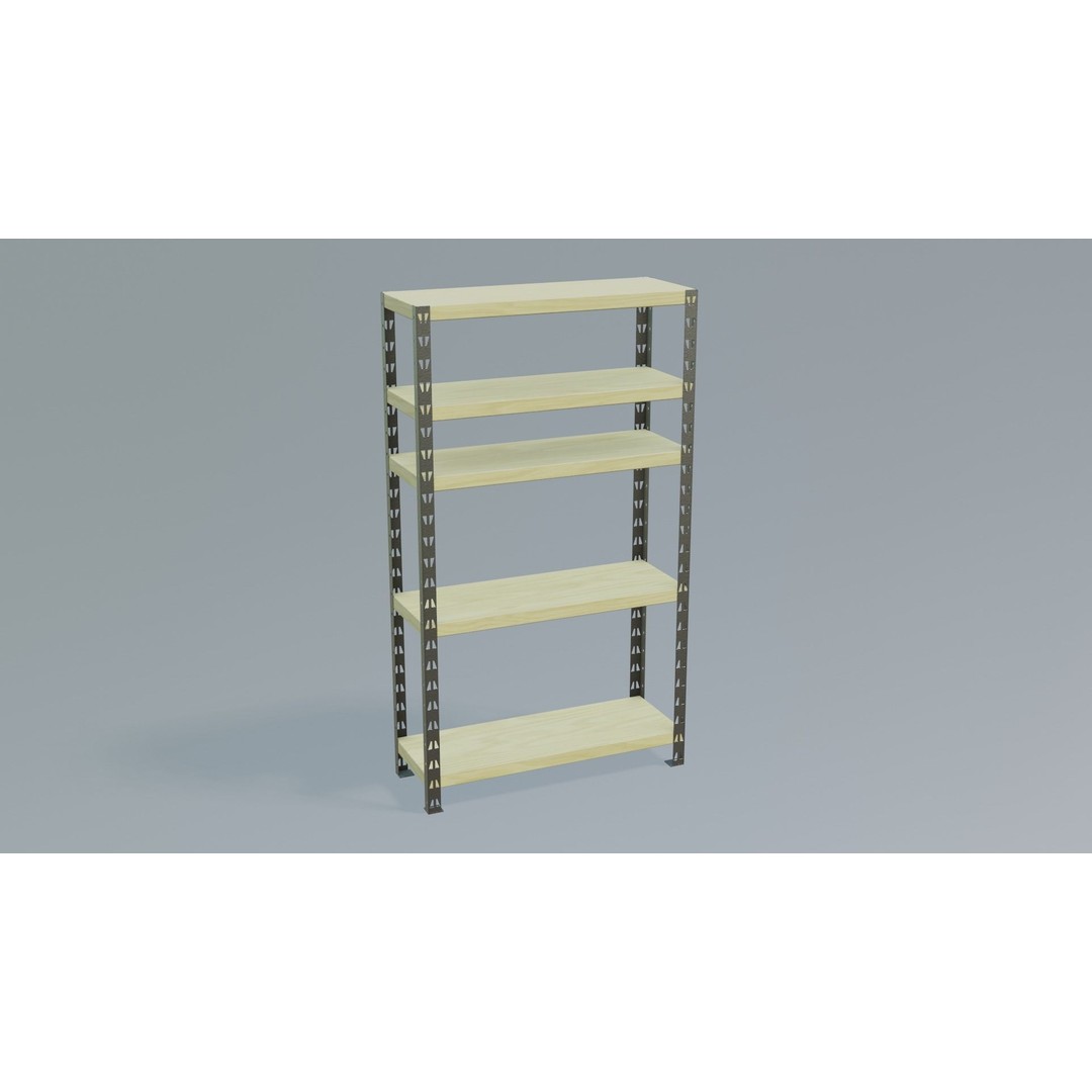 Industrial Shelving Unit 3D Model – Low Poly PBR Interior Asset, FBX - View 18