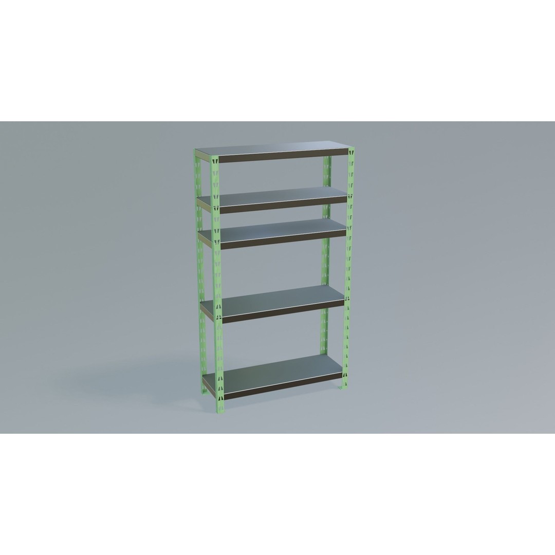 Industrial Shelving Unit 3D Model – Low Poly PBR Interior Asset, FBX - View 20