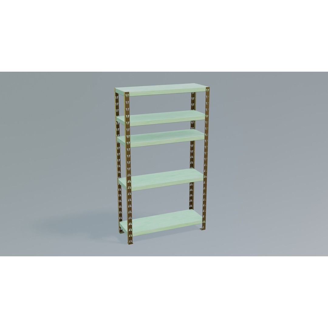 Industrial Shelving Unit 3D Model – Low Poly PBR Interior Asset, FBX - View 22