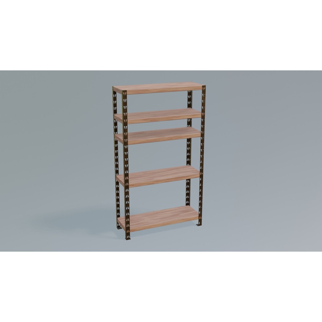 Industrial Shelving Unit 3D Model – Low Poly PBR Interior Asset, FBX - View 4