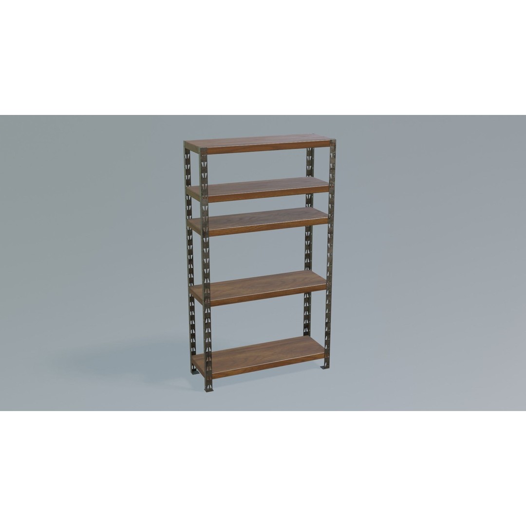 Industrial Shelving Unit 3D Model – Low Poly PBR Interior Asset, FBX - View 5