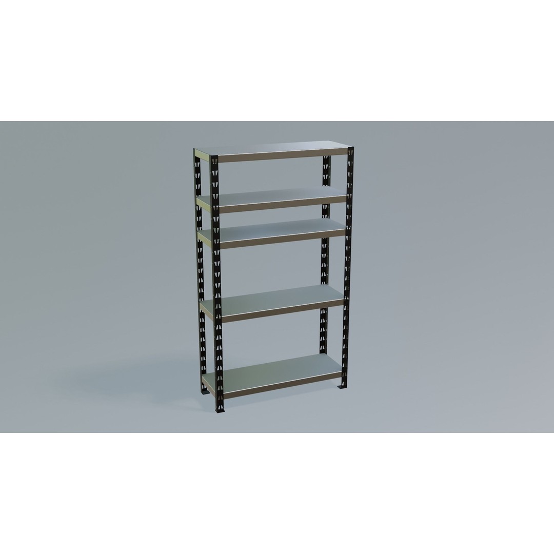 Industrial Shelving Unit 3D Model – Low Poly PBR Interior Asset, FBX - View 6