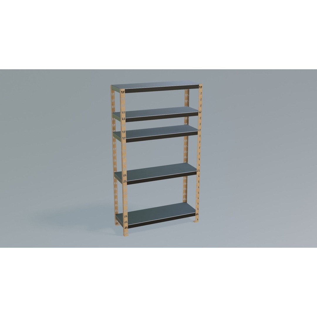 Industrial Shelving Unit 3D Model – Low Poly PBR Interior Asset, FBX - View 7