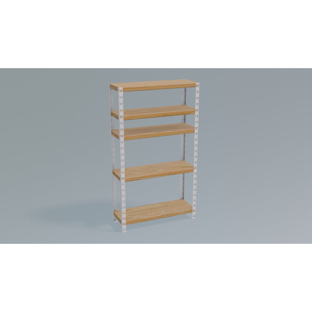 Industrial Shelving Unit 3D Model – Low Poly PBR Interior Asset, FBX - View 8