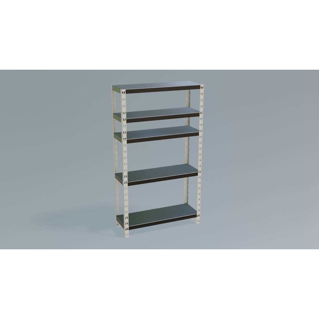 Industrial Shelving Unit 3D Model – Low Poly PBR Interior Asset, FBX - View 9