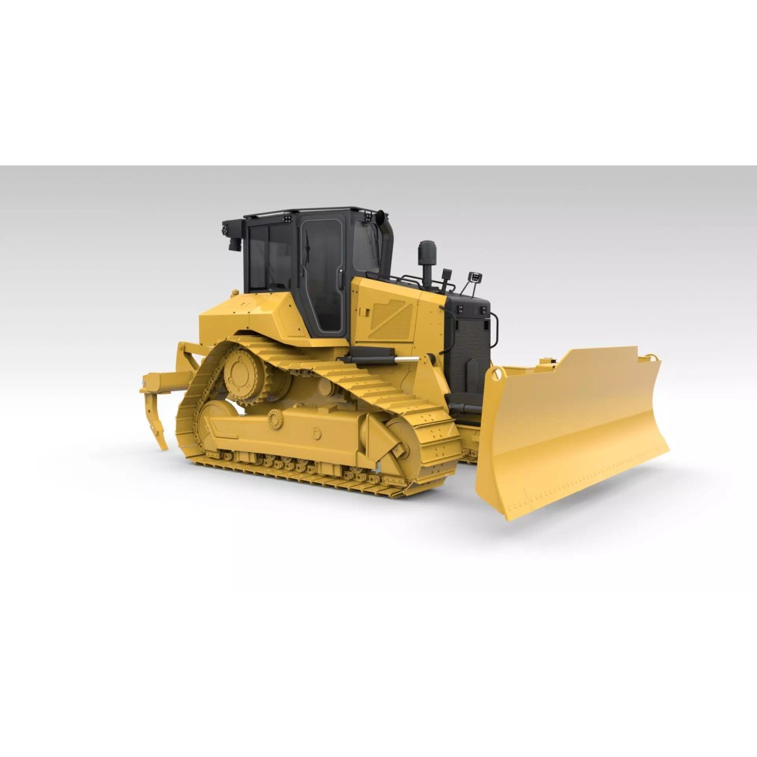 Medium Bulldozer 3D Model – Rigged Industrial Vehicle for Animation, FBX - View 10