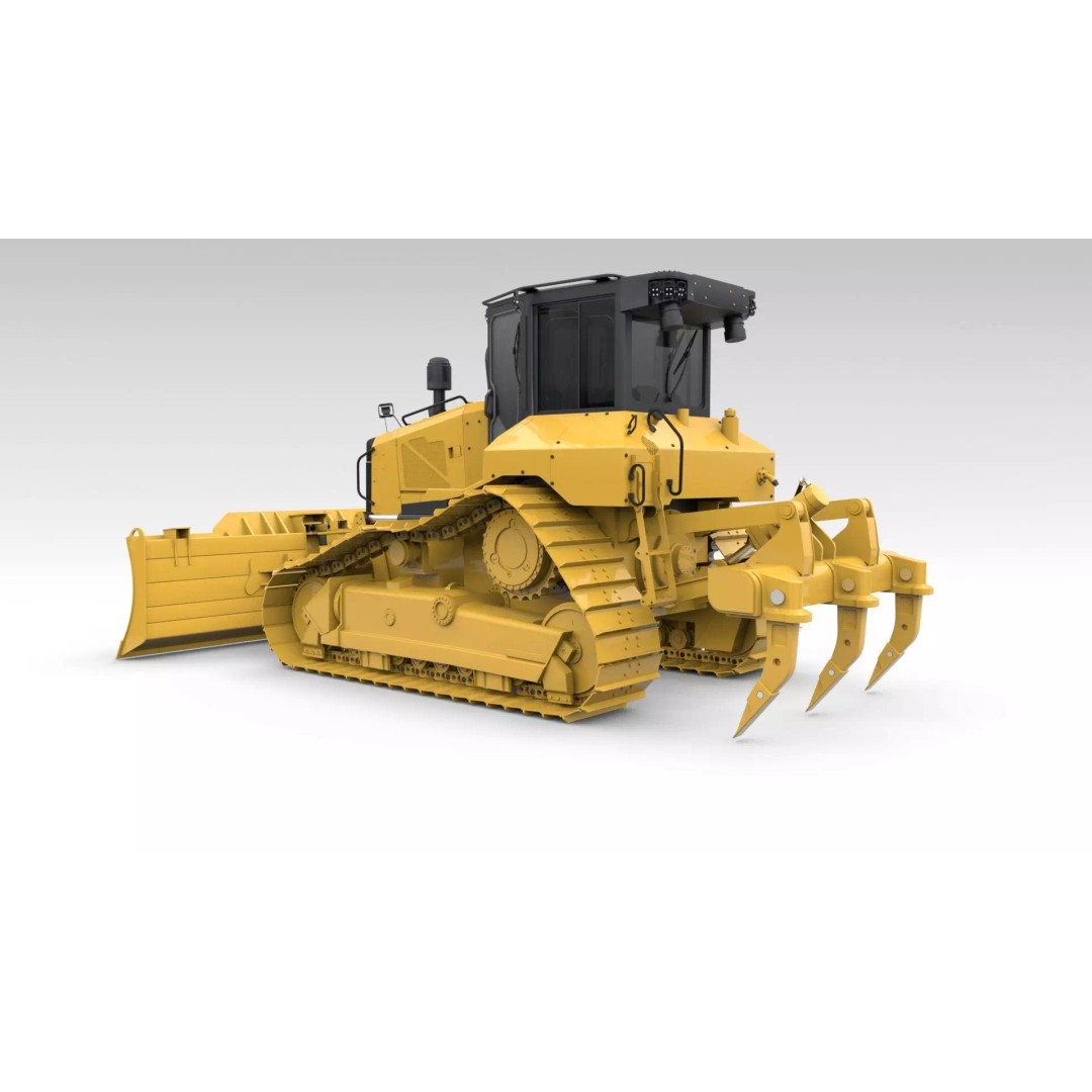 Medium Bulldozer 3D Model – Rigged Industrial Vehicle for Animation, FBX - View 5