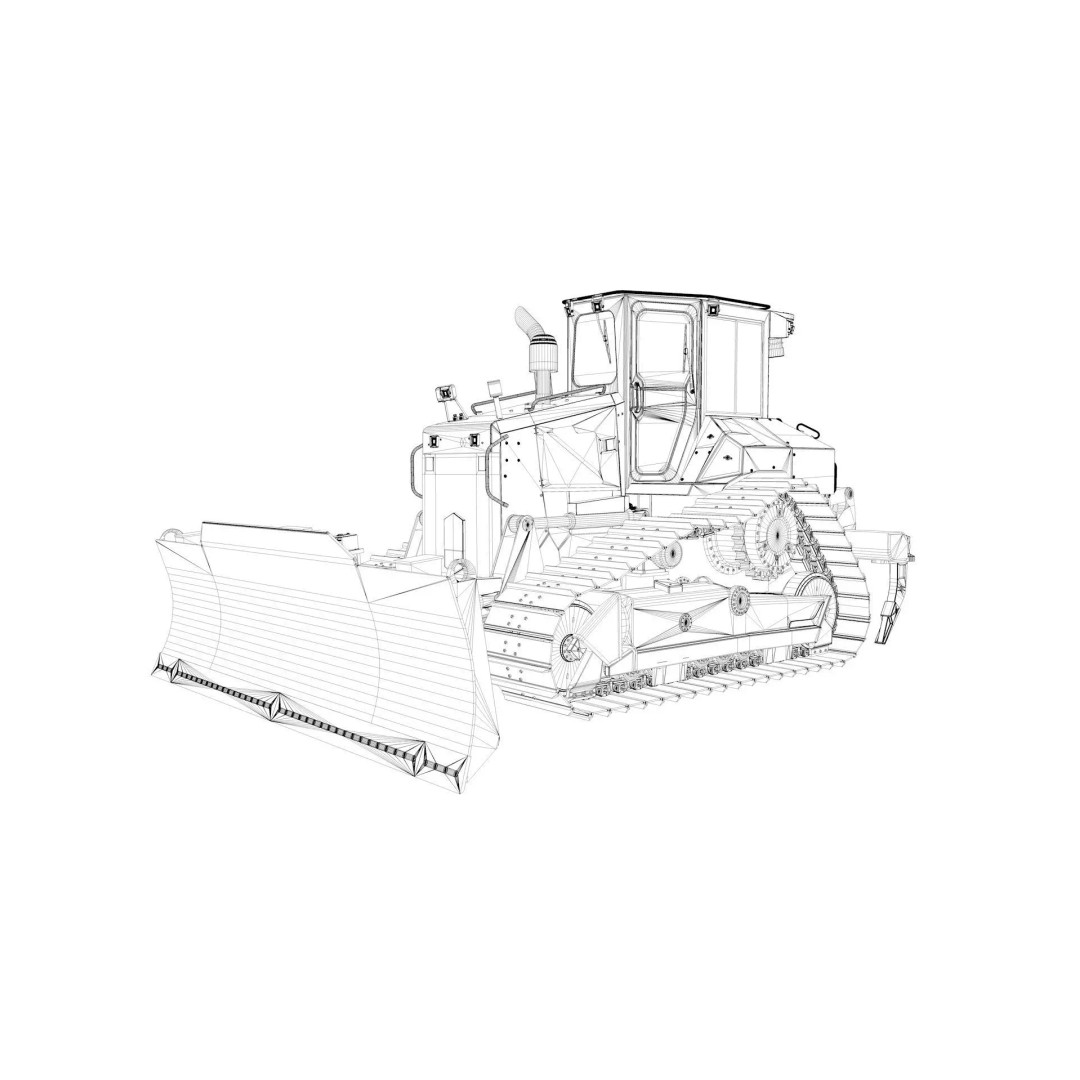 Medium Bulldozer 3D Model – Rigged Industrial Vehicle for Animation, FBX - View 59
