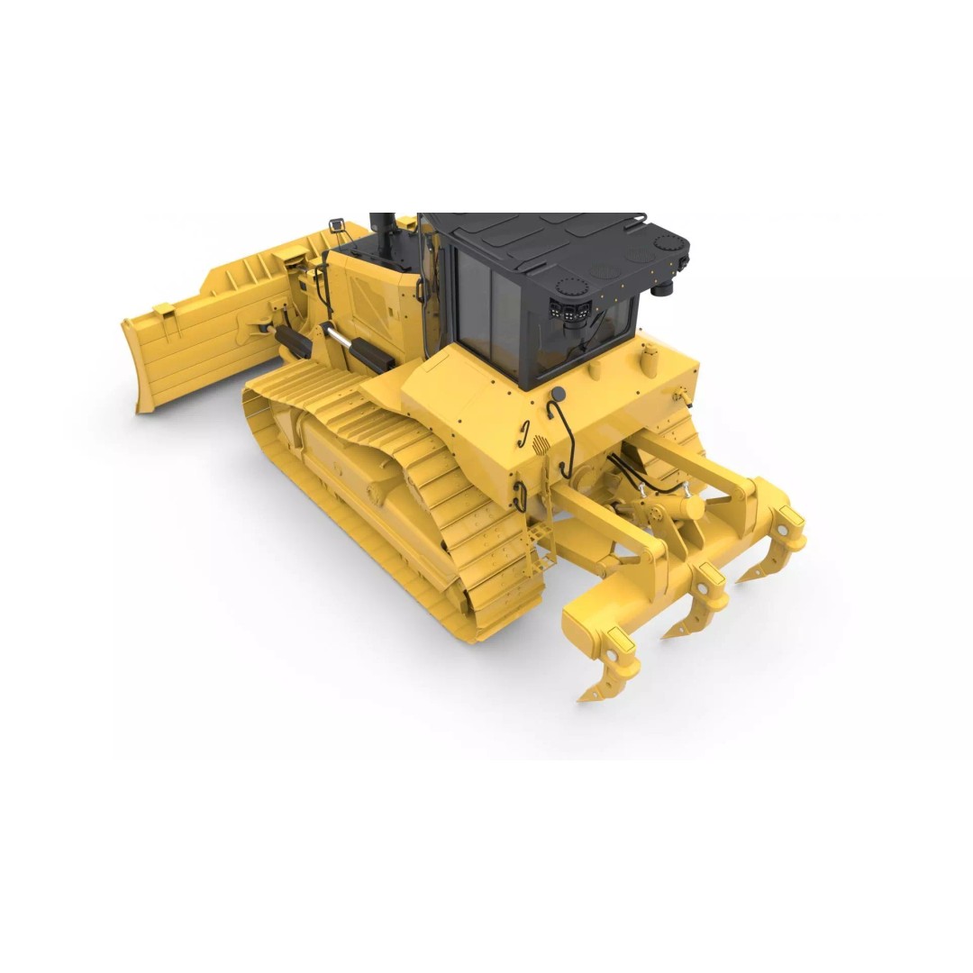 Medium Bulldozer 3D Model – Rigged Industrial Vehicle for Animation, FBX - View 6
