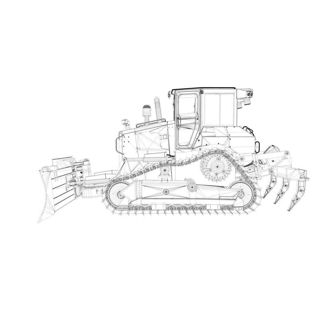 Medium Bulldozer 3D Model – Rigged Industrial Vehicle for Animation, FBX - View 60
