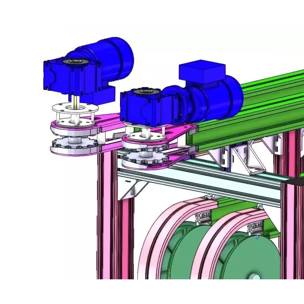 Side Grip Belt Conveyor 3D Model – Industrial Bottle Transfer System, FBX - View 11