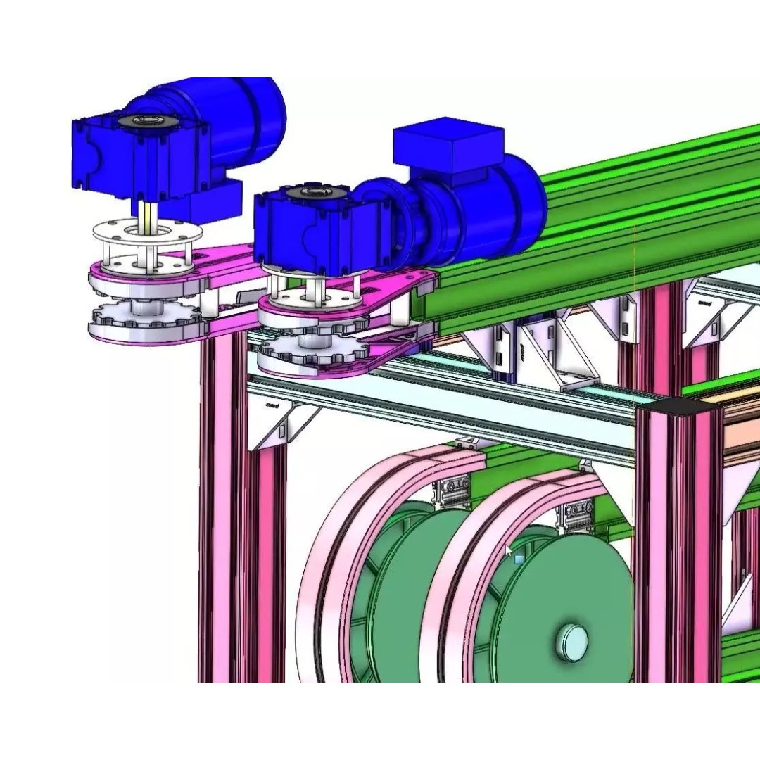 Side Grip Belt Conveyor 3D Model – Industrial Bottle Transfer System, FBX - View 12