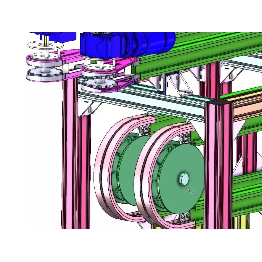 Side Grip Belt Conveyor 3D Model – Industrial Bottle Transfer System, FBX - View 13