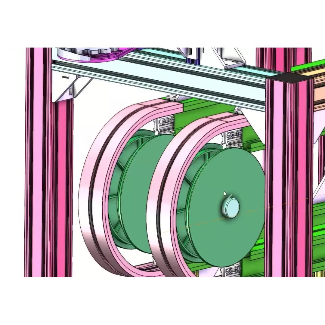 Side Grip Belt Conveyor 3D Model – Industrial Bottle Transfer System, FBX - View 14