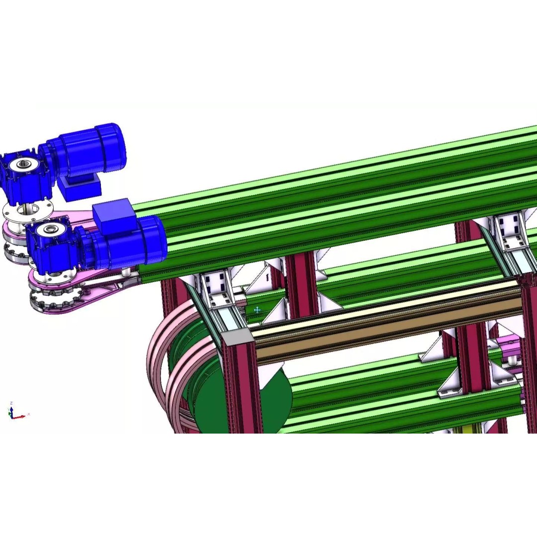 Side Grip Belt Conveyor 3D Model – Industrial Bottle Transfer System, FBX - View 19