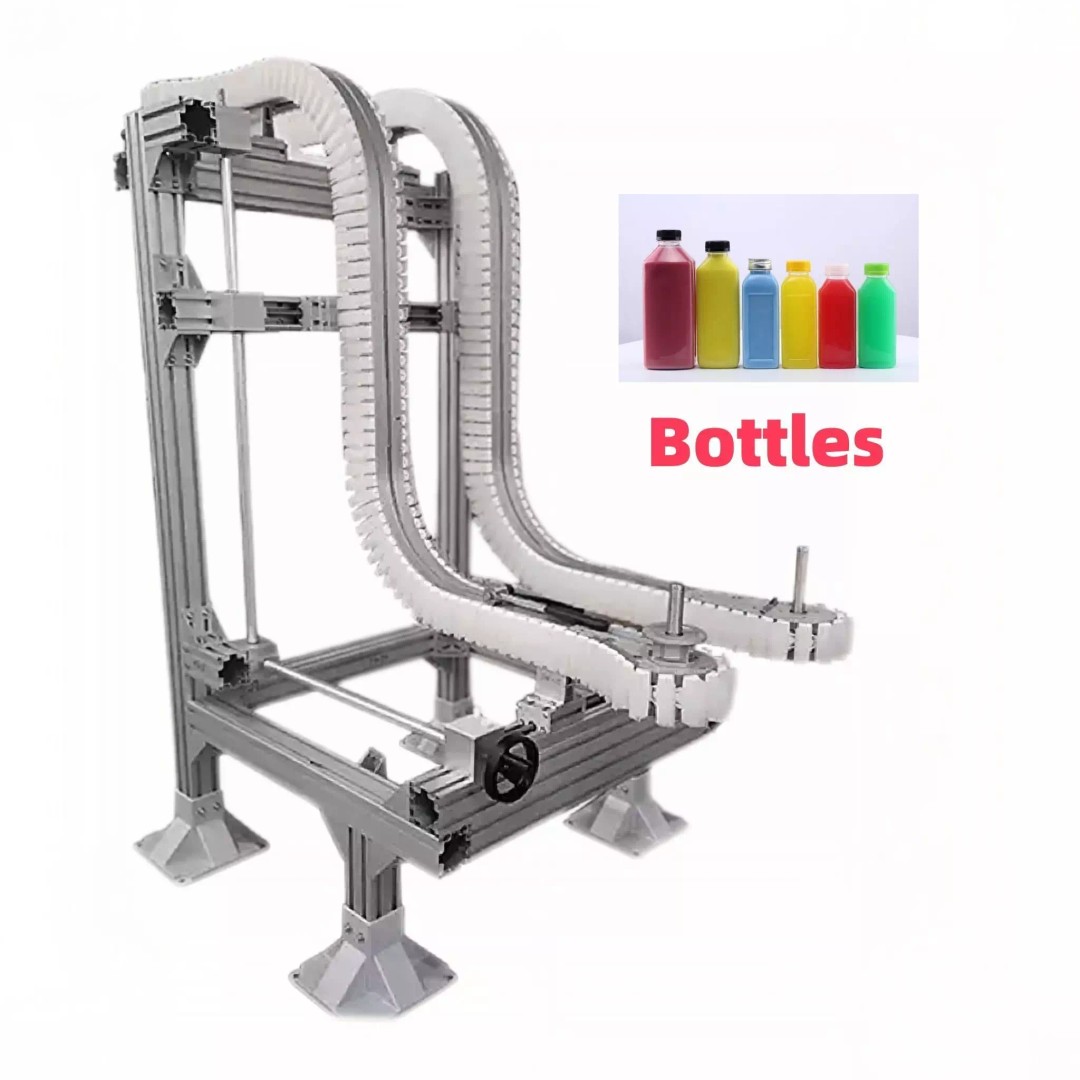 Side Grip Belt Conveyor 3D Model – Industrial Bottle Transfer System, FBX - View 2