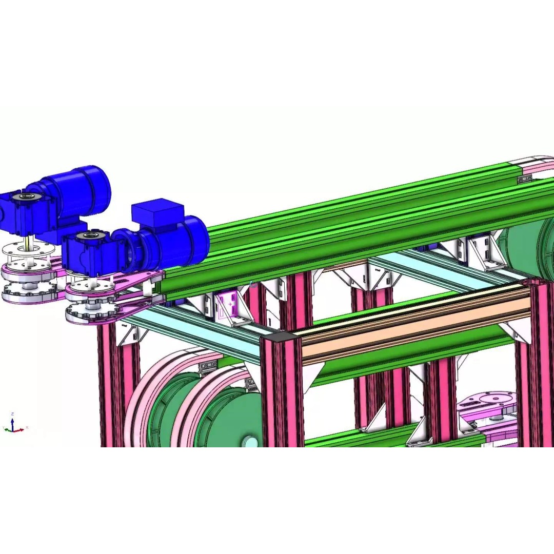 Side Grip Belt Conveyor 3D Model – Industrial Bottle Transfer System, FBX - View 20