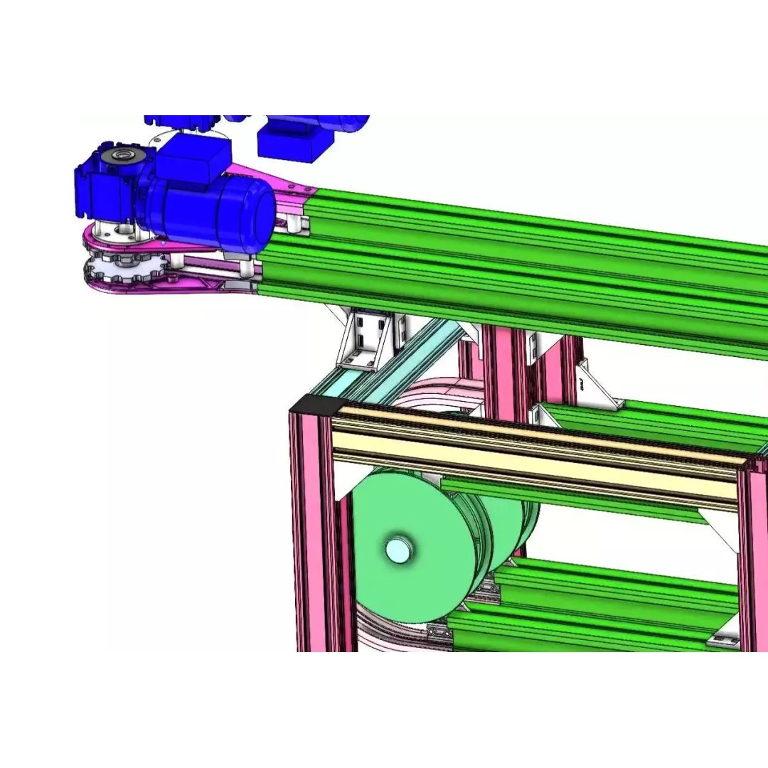 Side Grip Belt Conveyor 3D Model – Industrial Bottle Transfer System, FBX - View 7